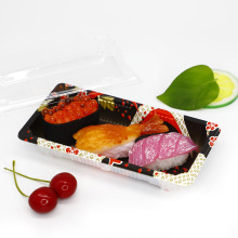 Wholesale disposable PS sushi plastic packaging tray container with lid